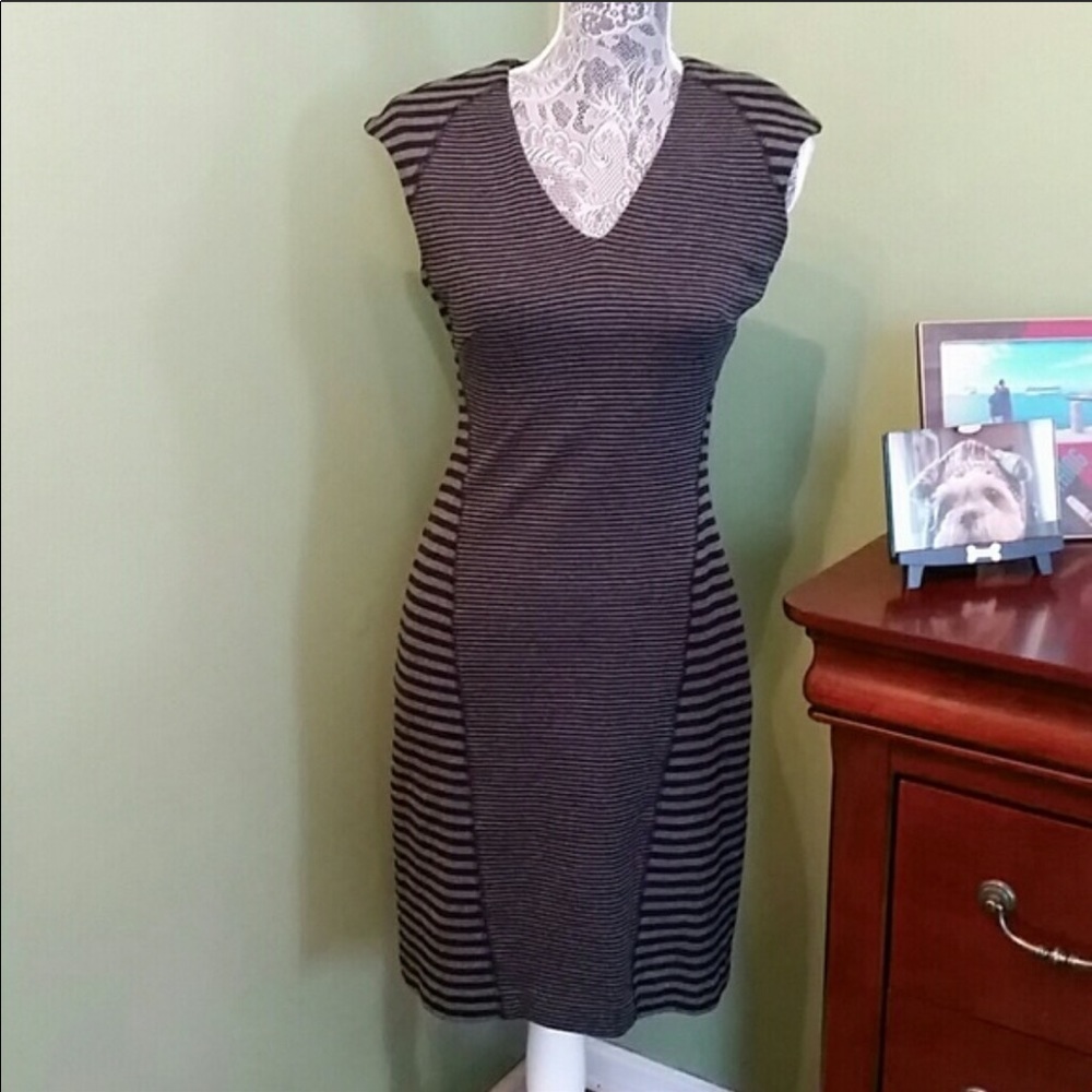Calvin Klein Grey Striped Dress